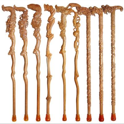China Handicraft 90cm Wooden Hand Carved Walking Sticks for sale