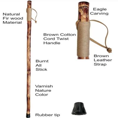China Outdoor Peach Wood Walking Cane , Straight Handle Wooden Walking Stick For Old Person for sale