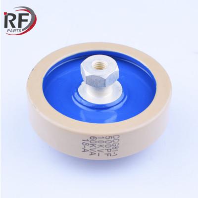 China 13KV 500PF 75KVA High power matching networks RF plate ceramic capacitor for sale