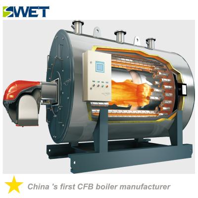 China Caldera de vapor del gas de WNS 6t/de H, caldera de tubo de fuego de fuel para la industria textil en venta