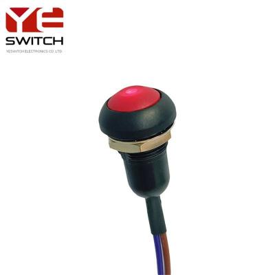 China Water Resistant 12mm Momentary Button Mini Round Wired Round Push Button Switch for sale