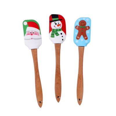 China 30.5*5.5cm Detachable Christmas Silicone Spatula Kitchen Pastry Baking Tools for sale