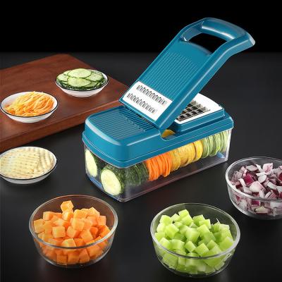 China Blue Vegetable Mandoline Chopper Slicer Shredder Household Kitchen Tools for sale