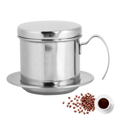 China 50ml Reusable Paperless Vietnam Coffee Filter Stainless Steel Coffee Dripper Pot for sale