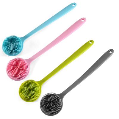 China Hypoallergenic Long Handle Silicone Bath Body Brush Home Bathroom Accessories for sale
