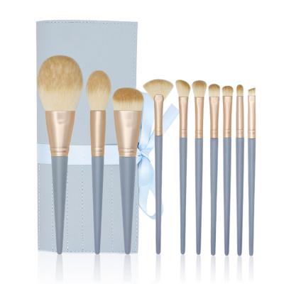 China OEM ODM Synthetic Fibers Blue 15 Pcs Makeup Brush Set for sale