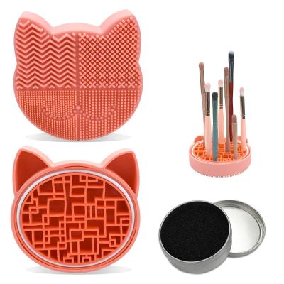 China 12*12*5cm Silicone Makeup Brush Cleaner Mat Beauty Cosmetic Personal Care for sale