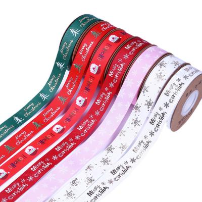 China ODM Holiday Home Decor 25mm Satin Christmas Ribbon For Gift Box Package for sale