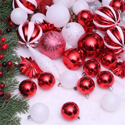 China 72PCS 8cm Shatterproof Christmas Tree Ball Ornaments Shiny Matte Glitter Finished for sale