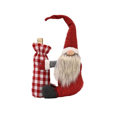 China Holiday Home Decor Christmas Santa Claus Wine Bottle Cover Holiday Home Decor for sale