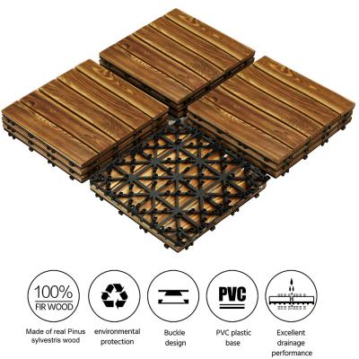 China Acacia Hardwood Interlocking Deck Tiles Brown Patio Wooden Deck Flooring for sale