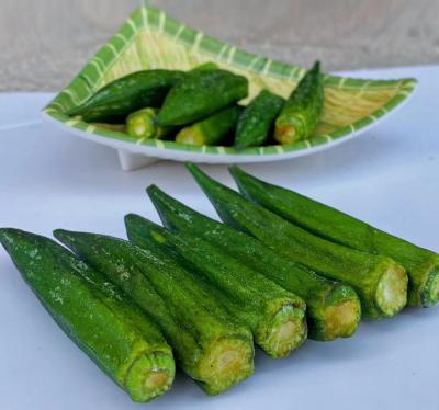 中国 新しく、自然な乾燥された野菜の有機性軽食の低温の真空によって揚げられているオクラ 販売のため
