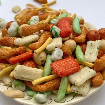 China Best Seller Mixed Beans Nut Snacks with Rice Crackers Peanuts Coated Green Peas for sale