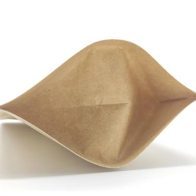 China 2lb 5lb Flat Bottom Kraft Paper Packaging Bags Tear Notch Pouch With Zipper en venta