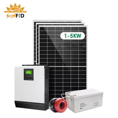 China 2KW del sistema eléctrico solar de la rejilla para el sistema fotovoltaico casero del panel solar de 12V 400Ah en venta