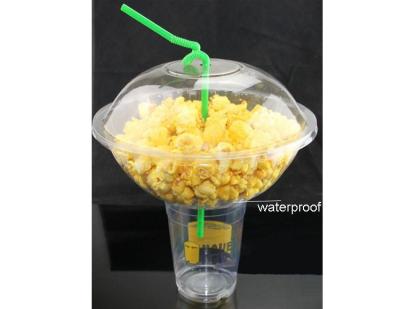 China Creative PP Plastic Popcorn Bowls Combines Smoothie Cups For Milky Tea for sale