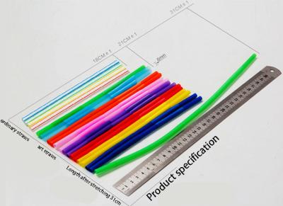 China 6X210mm Double End Plastic Bendable Straws Eco Friendly Stretch To 310mm for sale
