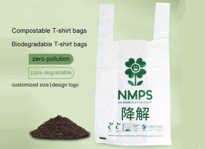 China Compotable 100 Biodegradable Plastic Bags , PLA+PBAT Corn Starch Plastic Bags for sale