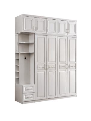 China Durable Thick Large Wardrobe With Drawers , ODM Solid Wood White Painted Wardrobe for sale