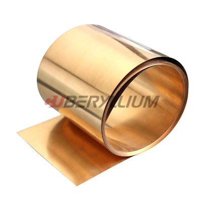 China El cobre del berilio de QBe2.0 C17200 alea tiras 0.05m m a 0.8m m para el elemento elástico en venta