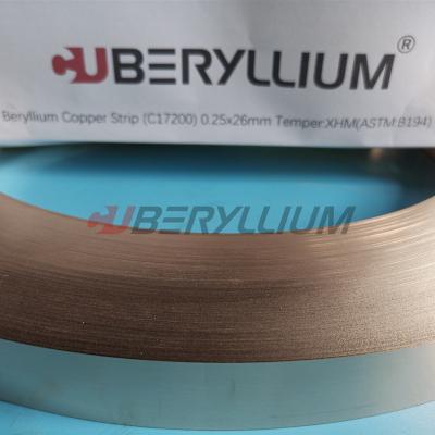 China Becu Uns C17200 Beryllium Copper Plate Becu C17200 Hardened 0.25mmx26mm for sale