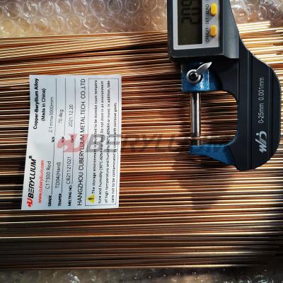 China Rod Form C17300 Beryllium Copper 2.1mmx3000mm With Temper TD04 for sale