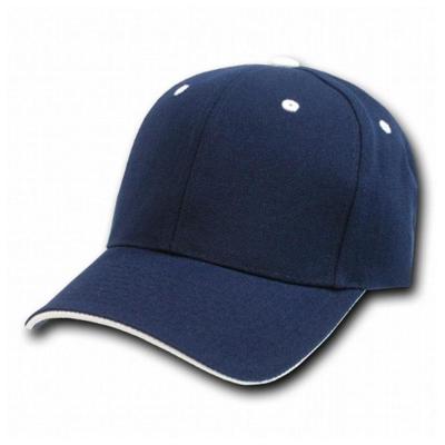 China Striped Plain Fitted Visor Baseball Cap With 6 Embroidery Eyelets for sale