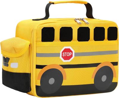 China Lunch Box for Kids Boys Girls School Lunch Bags Reusable Cooler Thermal Meal Tote for Picnic (Yellow School bus for sale