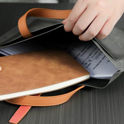 China NEW PU LEATHER LARGE CAPACITY BRIEFCASE LEATHER BUCKLE BUSINESS DOCUMENT BAG PORTABLE WATERPROOF COMMUTE for sale