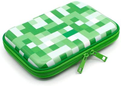 China Fluorescent Green EVA Stylish Pencil Case Big Capacity Fabric Lining for sale