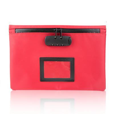 China Polyester ODM Multi Function Zipper Bank Bags Reusable With ID Window for sale