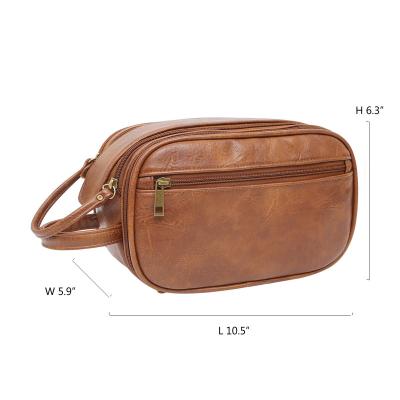 China Water Resistant Mens PU Leather Travel Zipper Bag for sale