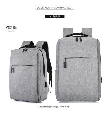 China Two Zipper Pockets Waterproof Nylon USB Laptop Backpack for sale