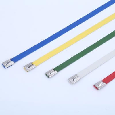 China Colorful Reusable Stainless Steel Cable Ties Mini Type Epoxy Coated for sale