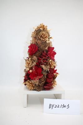 China Christmas Decor Table Ornaments Pinecone Tree Wooden Christmas Tree Decorations For Home for sale