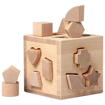 China Eco-friendly Wooden 3D Building Blocks Creative Art Gift Home Ornament Decoration Solid Wood Kids Toys DIY wooden toy for sale
