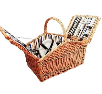 China Natural Willow Wicker Picnic Basket Cheap Lunch Bags Outdoor Lunch Basket for sale