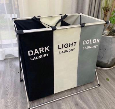 China White Kids Baby Cotton Canvas Fabric Storage Bin Dirty Cloth Toys Collecting Basket Foldable Custom Laundry Bags for sale