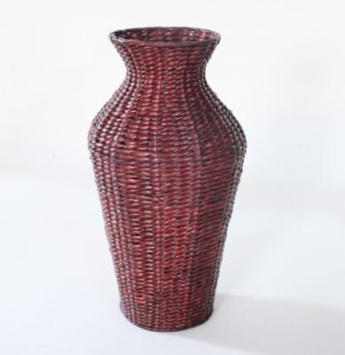 China Best Home Decor Popular Rattan Plant Stand, Planter Holder Wholesale Natural Seagrass Vase Handicraft Wicker Flower Pot for sale
