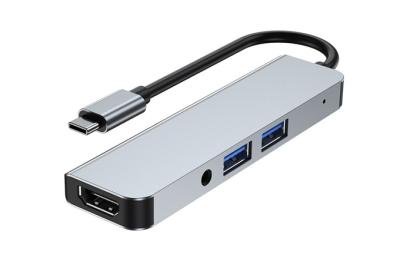 China 31009, USB C Hub Multiport Adapter , USB Type C to HDMI 2* USB3.0 3.5MM/ Aux Audio Adapter for sale