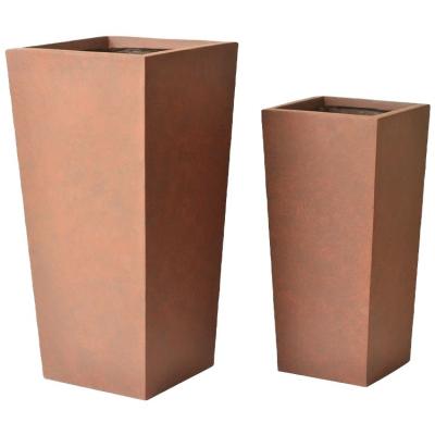 China High cone square shape fiber clay planter outdoor planter pots Large Flower and Planters for sale
