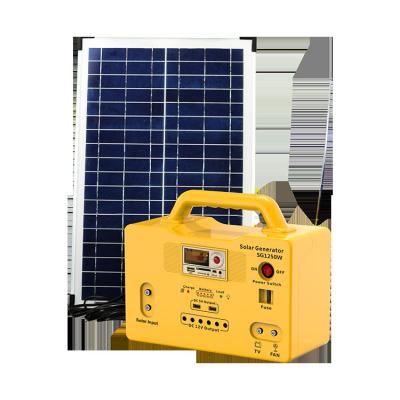 China 12V / 24V Low Cost Home 1kw DC Solar PV Power Battery System With LED Bulbs à venda