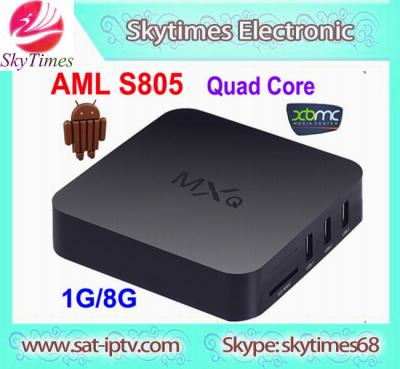 China Amlogic S805 hd18q mqx android 4.4dual coreamlogic s805 Tomato Quad Core Mali-450GPU Android TV Box MXQ for sale