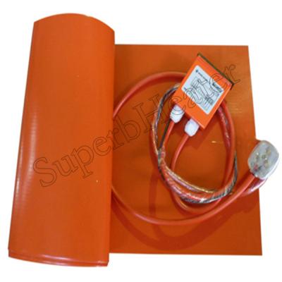 China 230 Volt Silicone Drum Heater Strip 250x1740mm Round Rectangle for sale