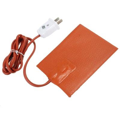 China 500x1200mm Silicone Engine Heater 0.4mm 12 Volt Silicone Pad Heater for sale