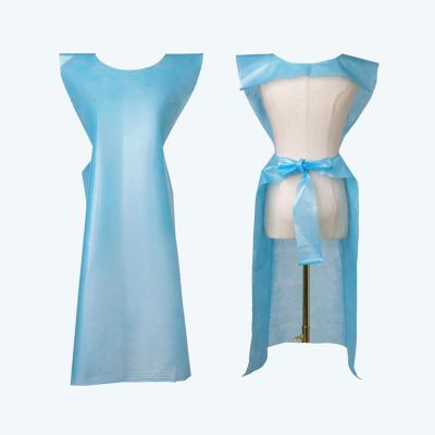 China El puño disponible azul elástico del vestido quirúrgico del aislamiento de la prenda impermeable cosió en venta