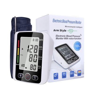China White Electronic Home Blood Pressure Device With Voice Function One Touch Measurement for sale