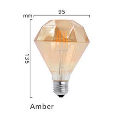 China Commercial Led Filament Lamp E27 4w E27 Led Light Bulb Amber Gold G95 G125 for sale