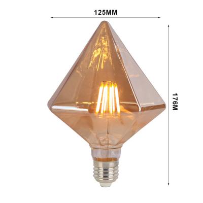 China G95 G125 Edison Filament Bulbs Diamond Special Glass Material E27 Dimmable Filament Bulb for sale