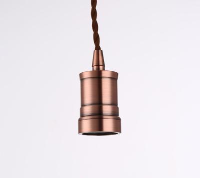 China Bronze Golden Retro Pendant Light Socket E26 / E27 Aluminum Pendant Bulb Holder for sale